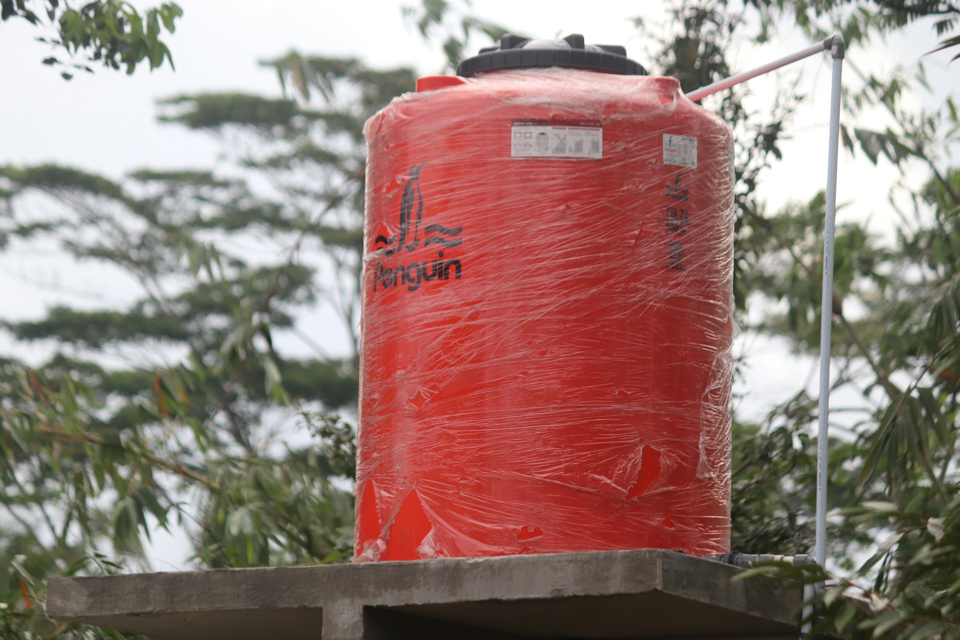 red and black water jug